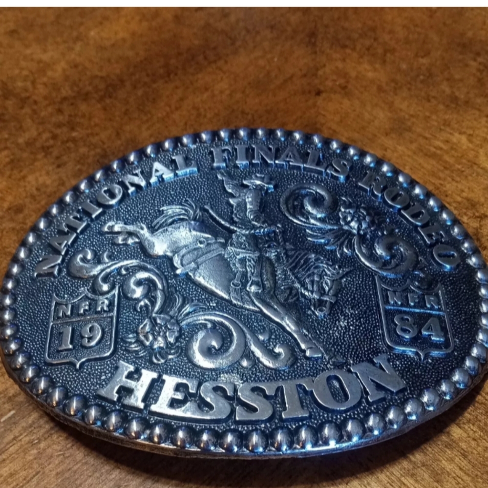 VTG 1984 Hesston National Finals Rodeo Limited Collectors Buckle Bareback